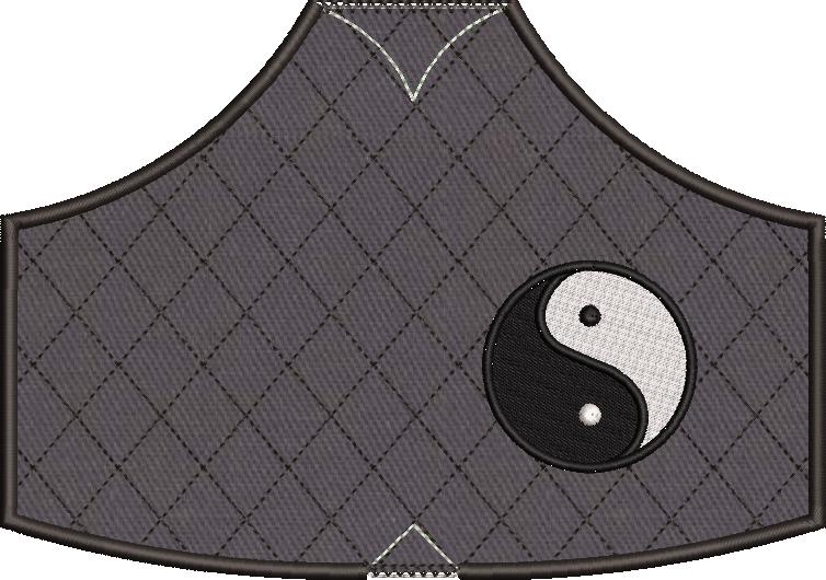 Matriz de matriz Matriz De Bordado 2 Máscaras Adulto Gg Acabamento Bordado Ying Yang