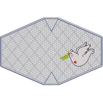 Matriz de matriz Matriz De Bordado 2 Máscaras Adulto Acabamento Bordado Pomba Da Paz