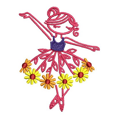 Matriz de matriz Matriz De Bordado Bailarina Com Flores 1