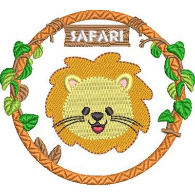 Matriz de matriz Matriz De Bordado Leão Na Moldura Safari