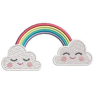 Matriz de matriz Matriz De Bordado Nuvens Cute Com Arco íris 1
