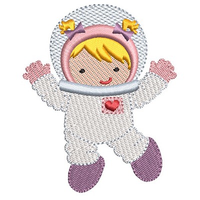 Matriz de matriz Matriz De Bordado Astronauta Menina