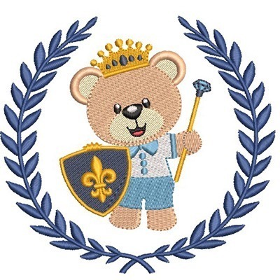 Matriz de matriz Matriz De Bordado Príncipe Urso Na Moldura 2