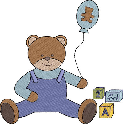 Matriz de matriz Matriz De Bordado Urso Com Balão