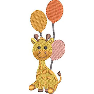 Matriz de matriz Matriz De Bordado 2 Girafas Com Balões