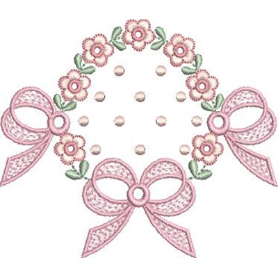 Matriz de matriz Matriz De Bordado Moldura Floral Com Laço 50