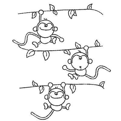 Matriz de matriz Matriz De Bordado Macacos Contornados