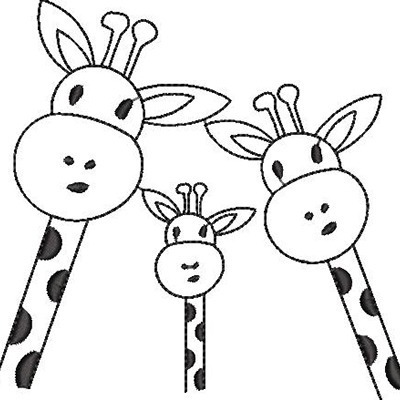 Matriz de matriz Matriz De Bordado Girafas Contornadas