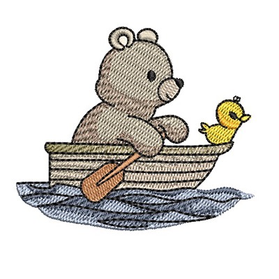 Matriz de matriz Matriz De Bordado Urso No Barco