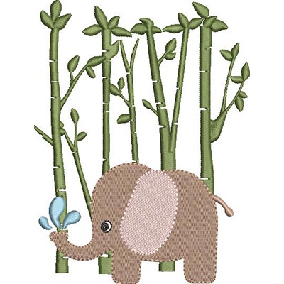 Matriz de matriz Matriz De Bordado Elefante Na Floresta
