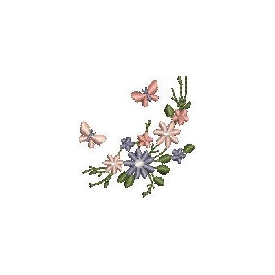 Matriz de matriz Matriz De Bordado Canto Floral Duplo Com Borboletas