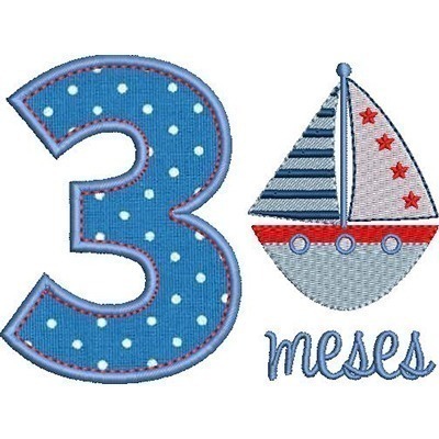 Matriz de matriz Matriz De Bordado Mesversário 3 Meses Menino