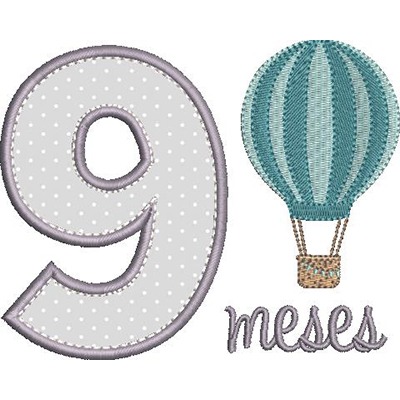 Matriz de matriz Matriz De Bordado Mesversário 9 Meses Menino