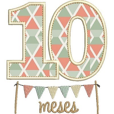 Matriz de matriz Matriz De Bordado Mesversário 10 Meses Menino