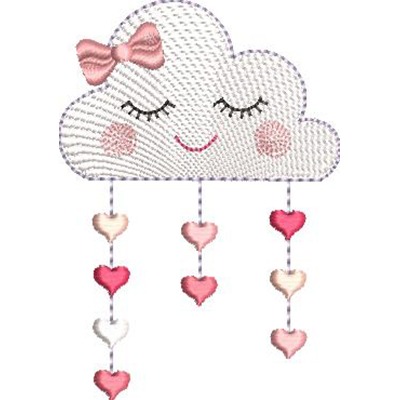 Matriz de matriz Matriz De Bordado Nuvem Rippled Chuva De Amor