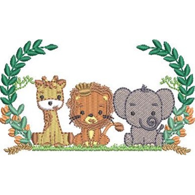 Matriz de matriz Matriz De Bordado Moldura Animais Do Safari