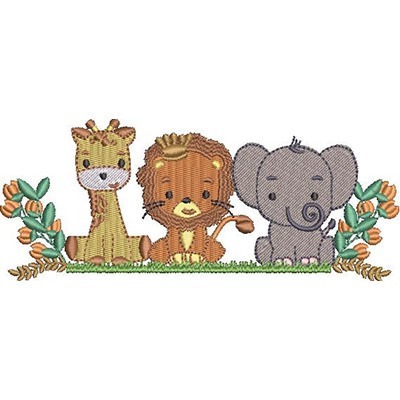 Matriz de matriz Matriz De Bordado Moldura Animais Do Safari 3