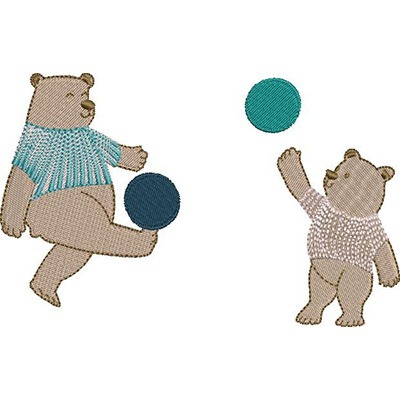Matriz de matriz Matriz De Bordado Papai Urso E Filhote 2