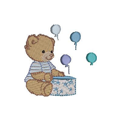Matriz de matriz Matriz De Bordado Urso Com Balões