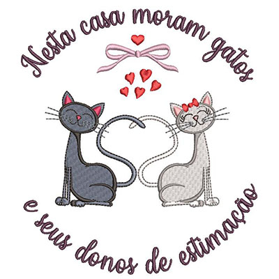 Matriz de matriz Matriz De Bordado Nesta Casa Moram Gatos 1