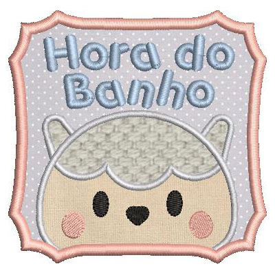 Matriz de matriz Matriz De Bordado Hora Do Banho Ovelhinha Aplicada 1