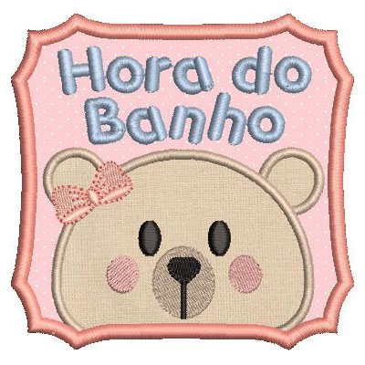 Matriz de matriz Matriz De Bordado Hora Do Banho Ursa Aplicada 2