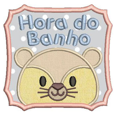 Matriz de matriz Matriz De Bordado Hora Do Banho Leão Aplicado