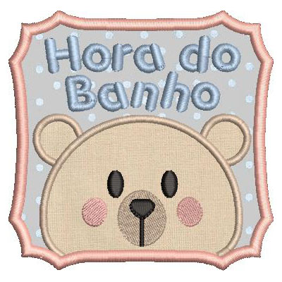 Matriz de matriz Matriz De Bordado Hora Do Banho Urso Aplicado 1