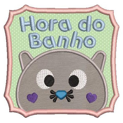 Matriz de matriz Matriz De Bordado Hora Do Banho Morceguinho Aplicado