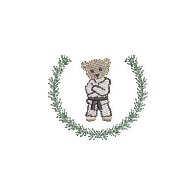 Matriz de matriz Matriz De Bordado Urso Lutador Na Moldura