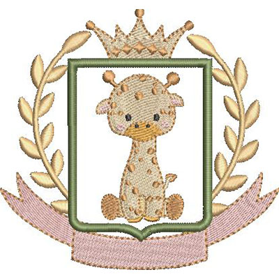 Matriz de matriz Matriz De Bordado Moldura Safari Girafa Bebê 1
