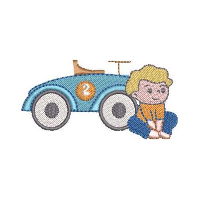 Matriz de matriz Matriz De Bordado Menino Com Carrinho
