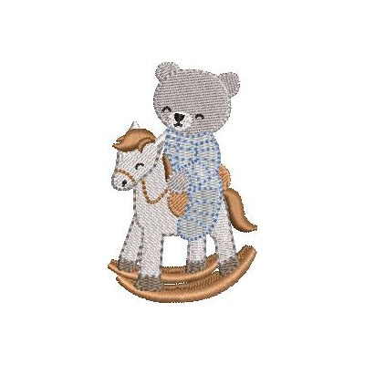 Matriz de matriz Matriz De Bordado Urso No Cavalo De Balanço