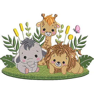 Matriz de matriz Matriz De Bordado Animais Trio Safari 1