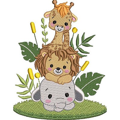 Matriz de matriz Matriz De Bordado Animais Trio Safari 10