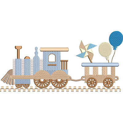 Matriz de matriz Matriz De Bordado Locomotiva Trem Infantil 18 Cm