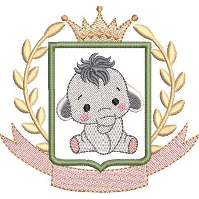 Matriz de matriz Matriz De Bordado Elefante Na Moldura Para Personalizar Nome