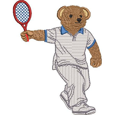 Matriz de matriz Matriz De Bordado Urso Jogador De Tênis
