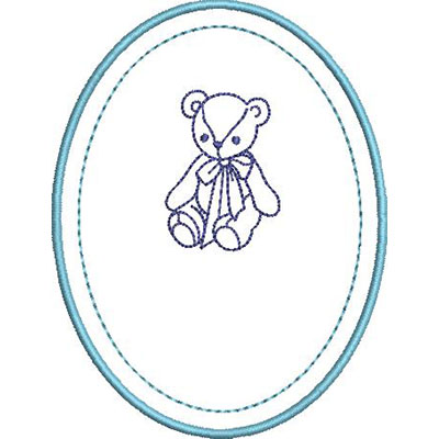 Matriz de matriz Matriz De Bordado Moldura Para Nome Com Urso Contornado