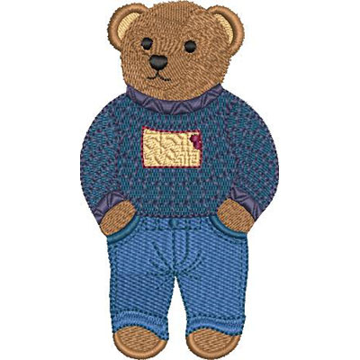 Matriz de matriz Matriz De Bordado Urso Com As Mãos No Bolso