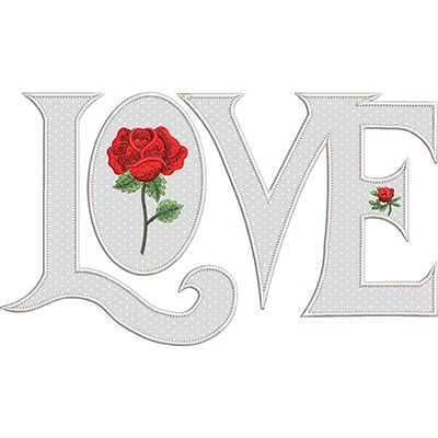 Matriz de matriz Matriz De Bordado Love Letras Aplicadas