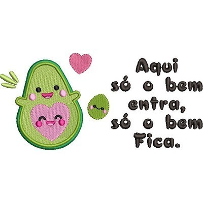 Matriz de matriz Matriz De Bordado Abacate Cute Motivacional 2
