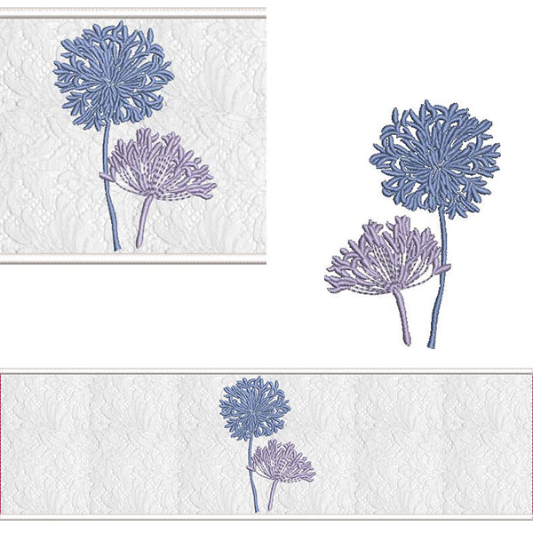 Matriz de matriz Matriz De Bordado Conjunto Para Lavabo Floral 2