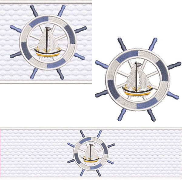 Matriz de matriz Matriz De Bordado Conjunto Para Lavabo Barco Com Timão