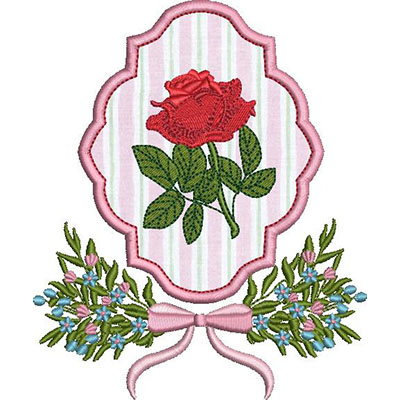 Matriz de matriz Matriz De Bordado Moldura Floral Aplicada Com Rosa