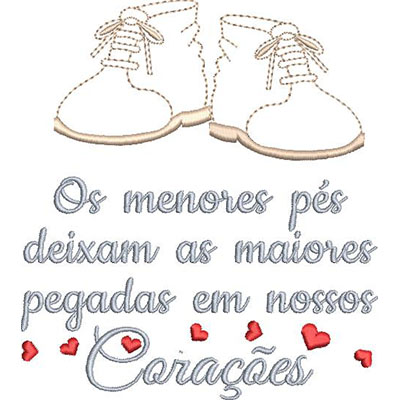 Matriz de matriz Matriz De Bordado Os Menores Pés Deixam As Maiores Pegadas