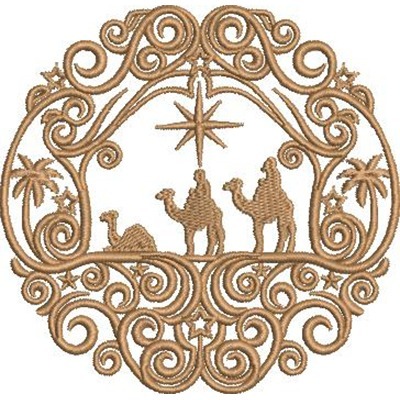 Matriz de matriz Matriz De Bordado Três Reis Magos Decorado