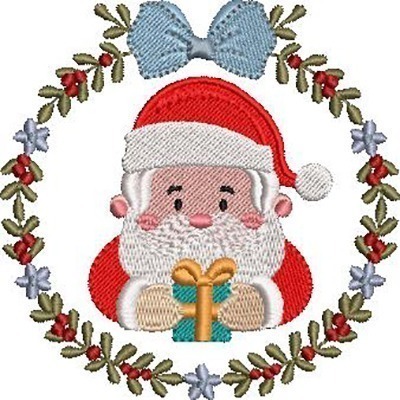 Matriz de matriz Matriz De Bordado Moldura Papai Noel Cute 1