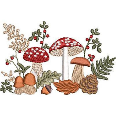 Matriz de matriz Matriz De Bordado Arranjo De Natal Com Cogumelos 1