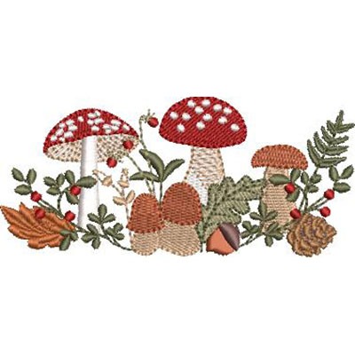 Matriz de matriz Matriz De Bordado Arranjo De Natal Com Cogumelos 2